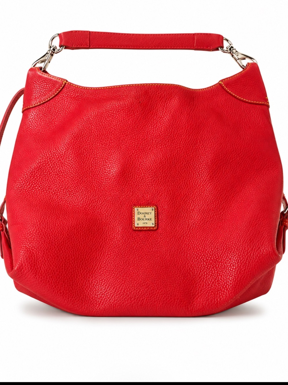 Dooney & Bourke Red Pebble Leather Hobo Bag Clean Clean